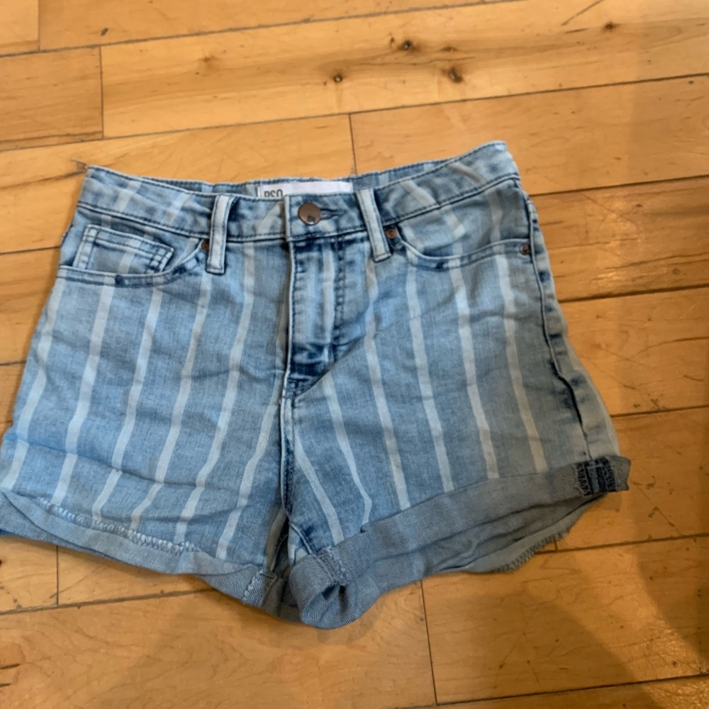 Xs striped jean shorts